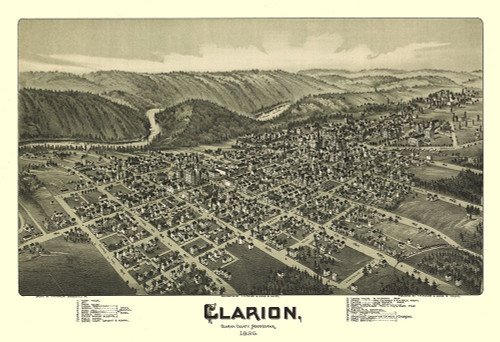 Clarion Pennsylvania - Moyer 1896 by Moyer (24 x 18)