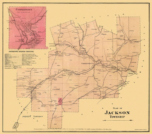 Jackson Pennsylvania Landowner - Beers 1865 by Beers (12 x 10)