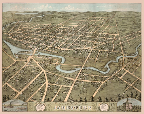 Jamestown New York -1871 by Unknown (24 x 18)
