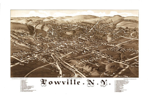 Lowville New York - Burleigh 1885 by Burleigh (24 x 15)