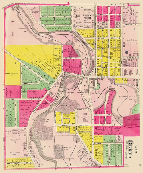 Berea Ohio - Cram 1892 by Cram (10 x 12)