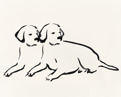 Two Dogs by Pi Studio (24 x 18)