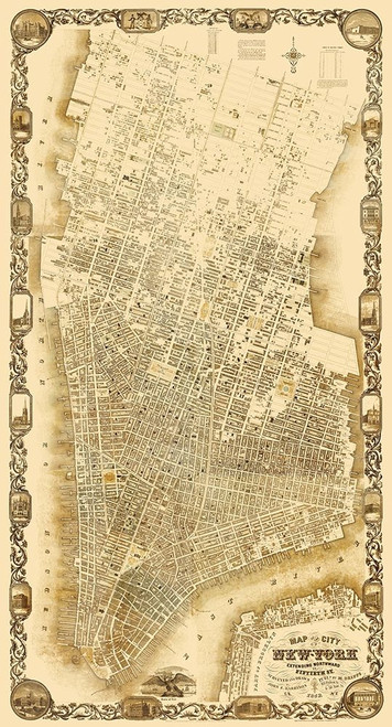 New York New York - Dripps 1852 by Dripps (13 x 24)