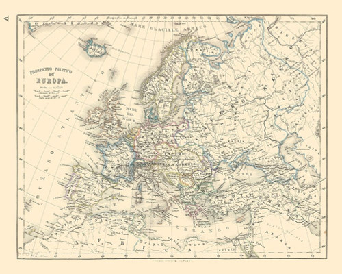 Europe Political Boundaries - Santini 1794 by Santini (24 x 18)