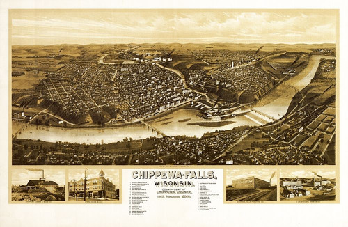 Chippewa Wisconsin - Wellge 1907 by Wellge (24 x 15)