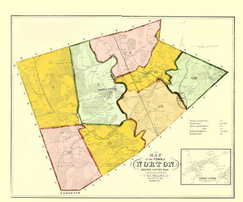 Norton Massachusetts - Walling 1855 by Walling (12 x 10)