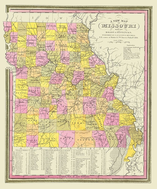 Missouri - Mitchell 1846 by Mitchell (10 x 12)