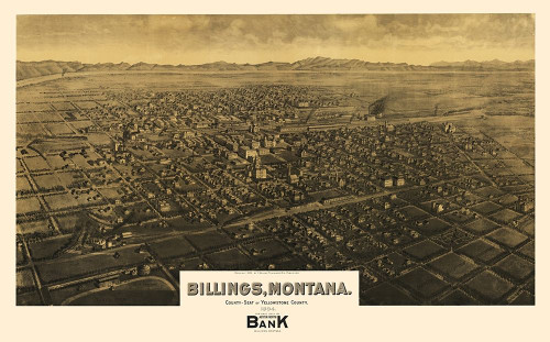 Billings Montana - Wellge 1904 by Wellge (24 x 14)