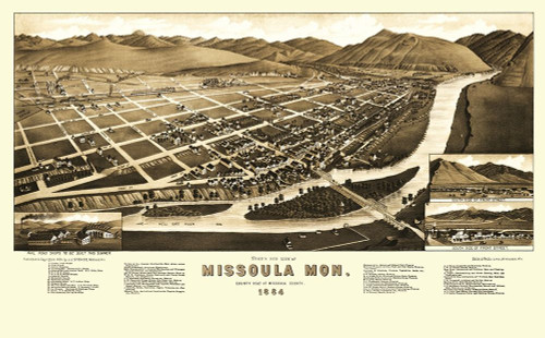 Missoula Montana - Stoner 1884 by Stoner (24 x 14)