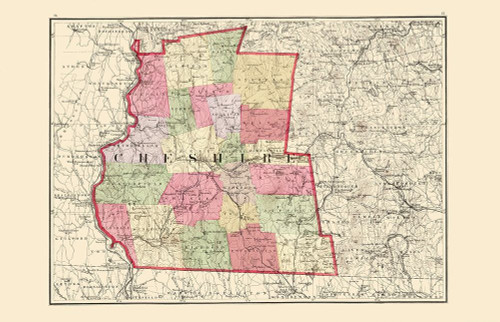 Cheshire New Hampshire - Walling 1877 by Walling (24 x 16)