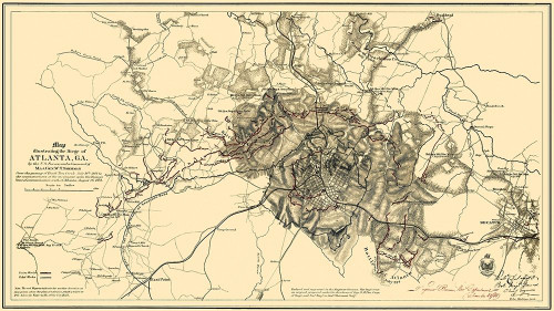 Siege of Atlanta Georgia - Sherman 1865 by Sherman (24 x 13)