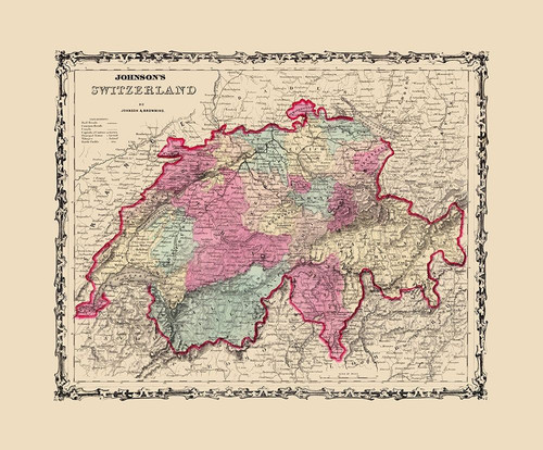 Switzerland - Johnson 1860 by Johnson (12 x 10)
