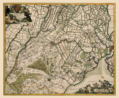 Utrecht Province Netherlands - Visscher 1681 by Visscher (12 x 10)