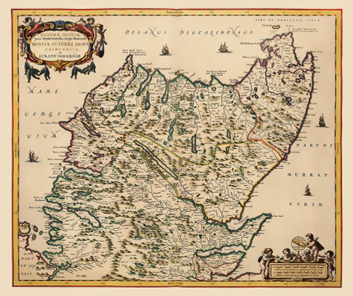 North Great Britain Scotland - Blaeu 1654 by Blaeu (12 x 10)