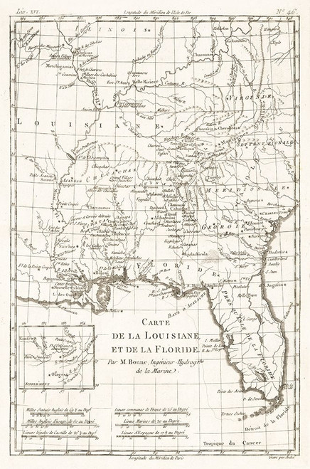 Louisiana Florida - Bonne 1780 by Bonne (18 x 24)