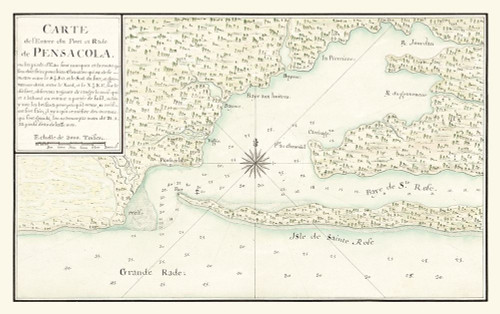 Pensacola Florida -1780 by Unknown (24 x 15)