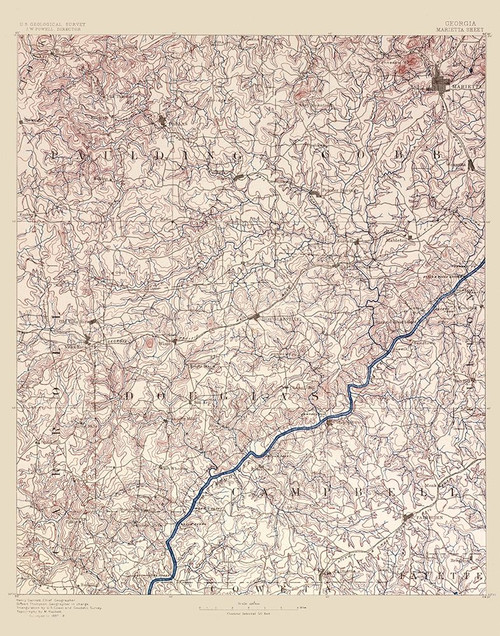 Marietta Sheet Georgia - USGS 1888 by USGS (18 x 24)