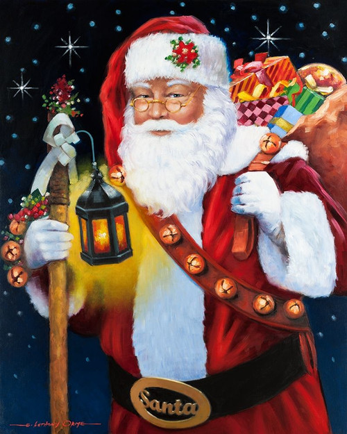 Santa With Lantern by E. Anthony Orme (18 x 24)