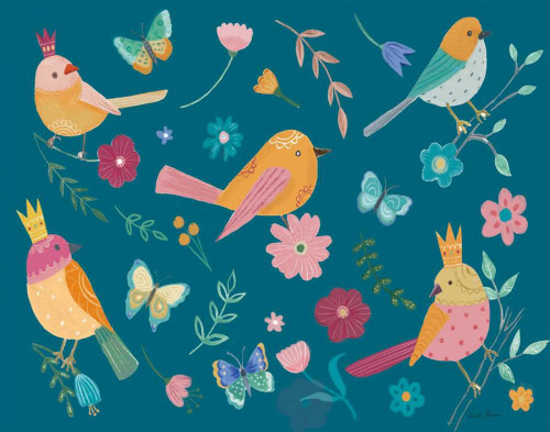 Royal Birds I Blue by Farida Zaman (24 x 18)