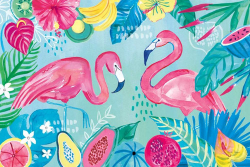 Fruity Flamingos I by Farida Zaman (24 x 18)