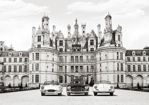 Vintage Roadsters at French Castle by Gasoline Images (24 x 18)