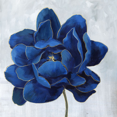 Indigo Peony by Nan (12 x 12)
