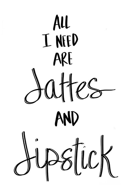 Lattes and Lipstick by SD Graphics Studio (18 x 24)