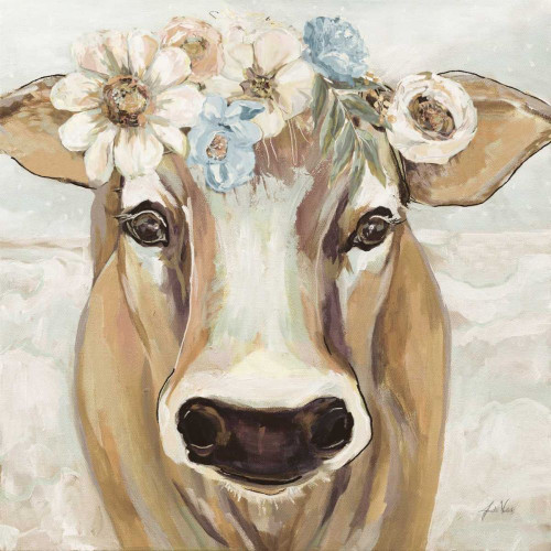 Beau with Flowers Neutral by Jeanette Vertentes (24 x 24)