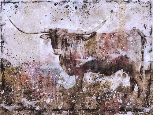 Long Horn teal tint by Marta Wiley (24 x 18)