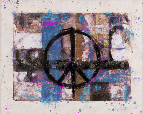 PEACE Blue by Marta Wiley (24 x 19)