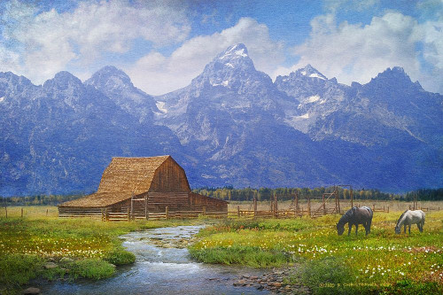 Moulton Barn by Chris Vest (24 x 18)