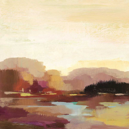 Maroon Landscape by Silvia Vassileva (24 x 24)