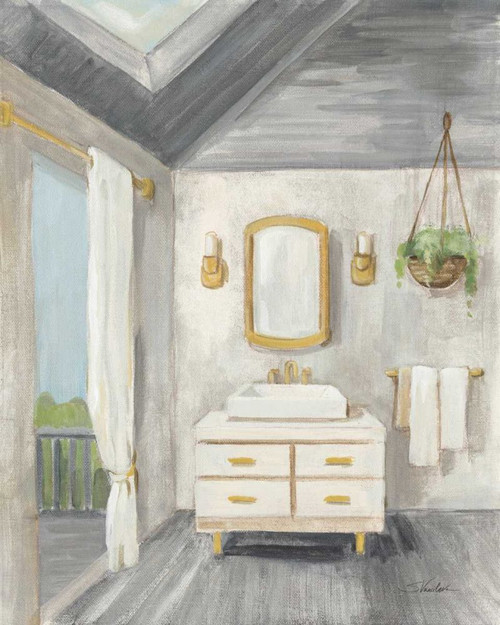 Attic Bathroom I Gray Wood by Silvia Vassileva (18 x 24)
