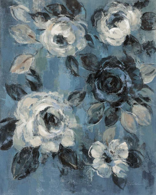 Loose Flowers on Dusty Blue II by Silvia Vassileva (18 x 24)