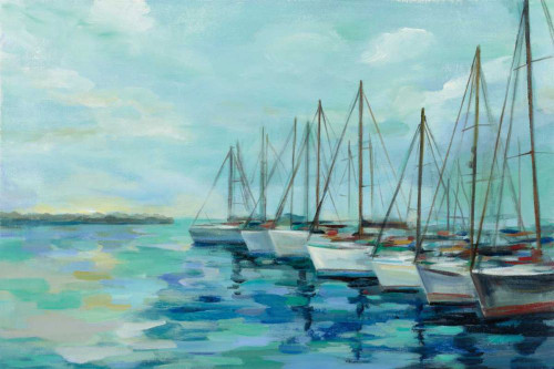 Breakwater and Boats by Silvia Vassileva (24 x 18)