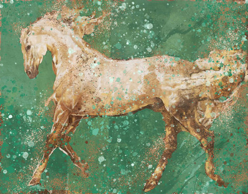 Fibonacci Green Horse by Marta Wiley (24 x 18)