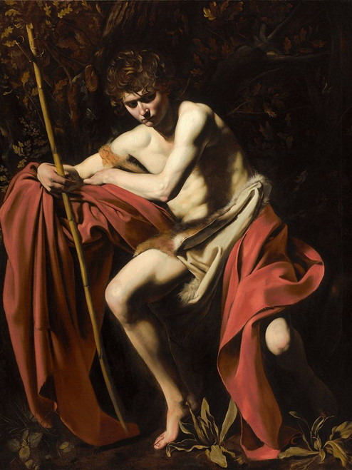Saint John the Baptist in the Wilderness by Caravaggio (18 x 24)