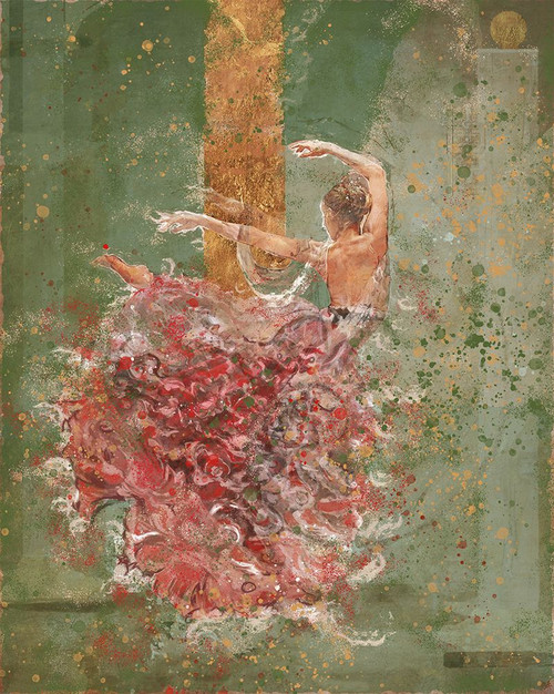 Temple Dancer green by Marta Wiley (18 x 24)