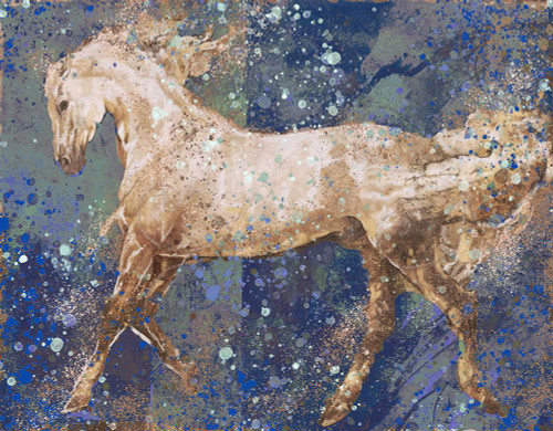 Fibonacci Blue Horse by Marta Wiley (24 x 18)