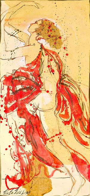 Abstract figure II darker colors by Marta Wiley (10 x 24)