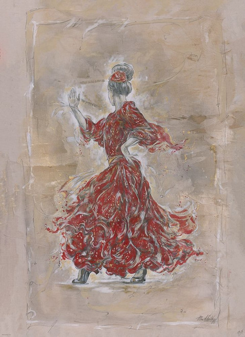 Red Flamenco, Beige by Marta Wiley (18 x 24) Red Flamenco, Beige by Marta Wiley (18 x 24)
