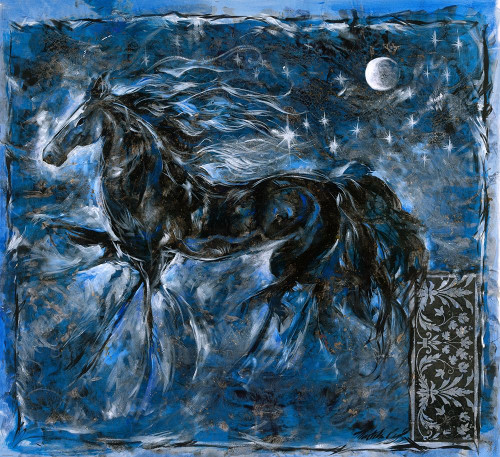 Blue Horse by Marta Wiley (24 x 18)