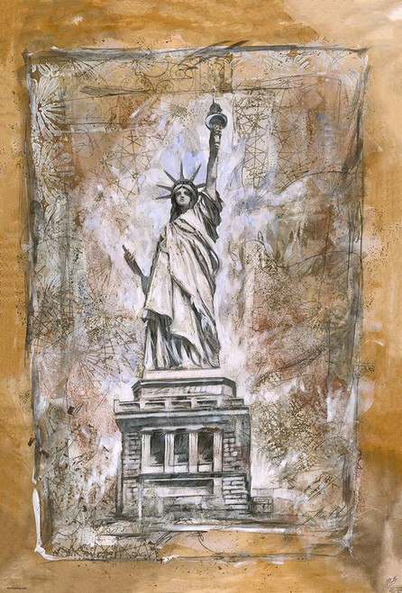 Statue Of Liberty different border by Marta Wiley (18 x 24)