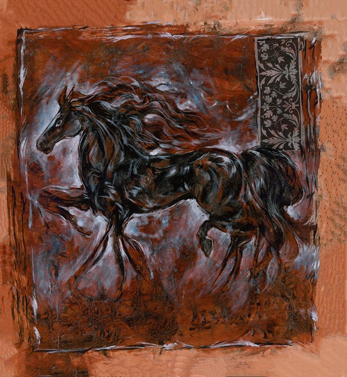 Sepia horse crackle by Marta Wiley (18 x 24)