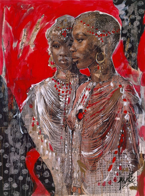 Arican VIII Red-Beige by Marta Wiley (18 x 24)