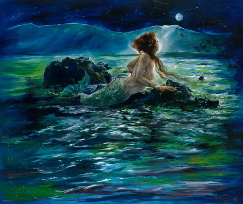 Blue Green Mermaid by Marta Wiley (24 x 18)