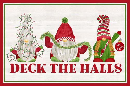 Gnome for Christmas Sentiment landscape-Deck the Halls by Tara Reed (24 x 18)