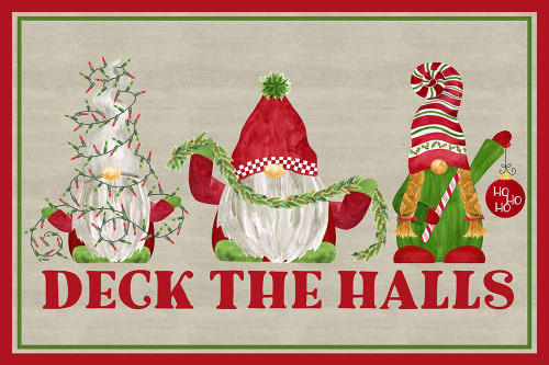 Gnome for Christmas Sentiment landscape dark-Deck the Halls by Tara Reed (24 x 18)