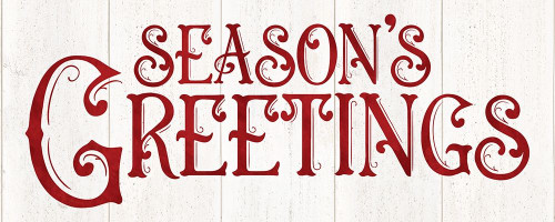 Vintage Christmas Signs panel II-Seasons Greetings by Tara Reed (24 x 10)