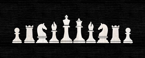 Chess Piece panel black by Tara Reed (24 x 10)